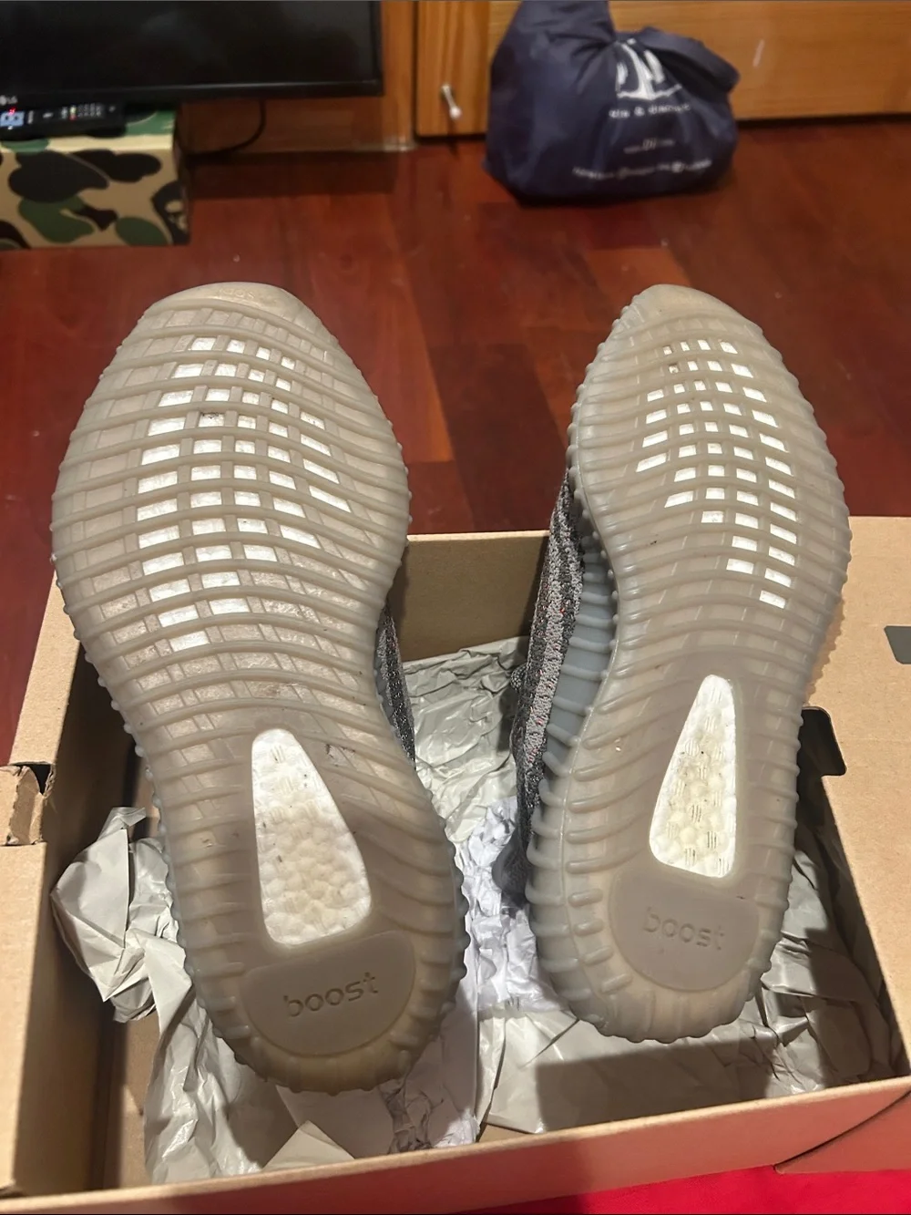 Yeezy 350 Cardboard Box in Tan with Black Print